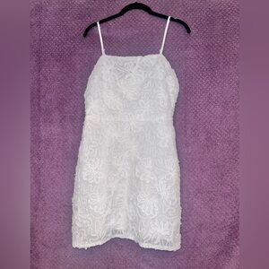 Flying Tomato White Floral Spaghetti Strap Dress Size Medium